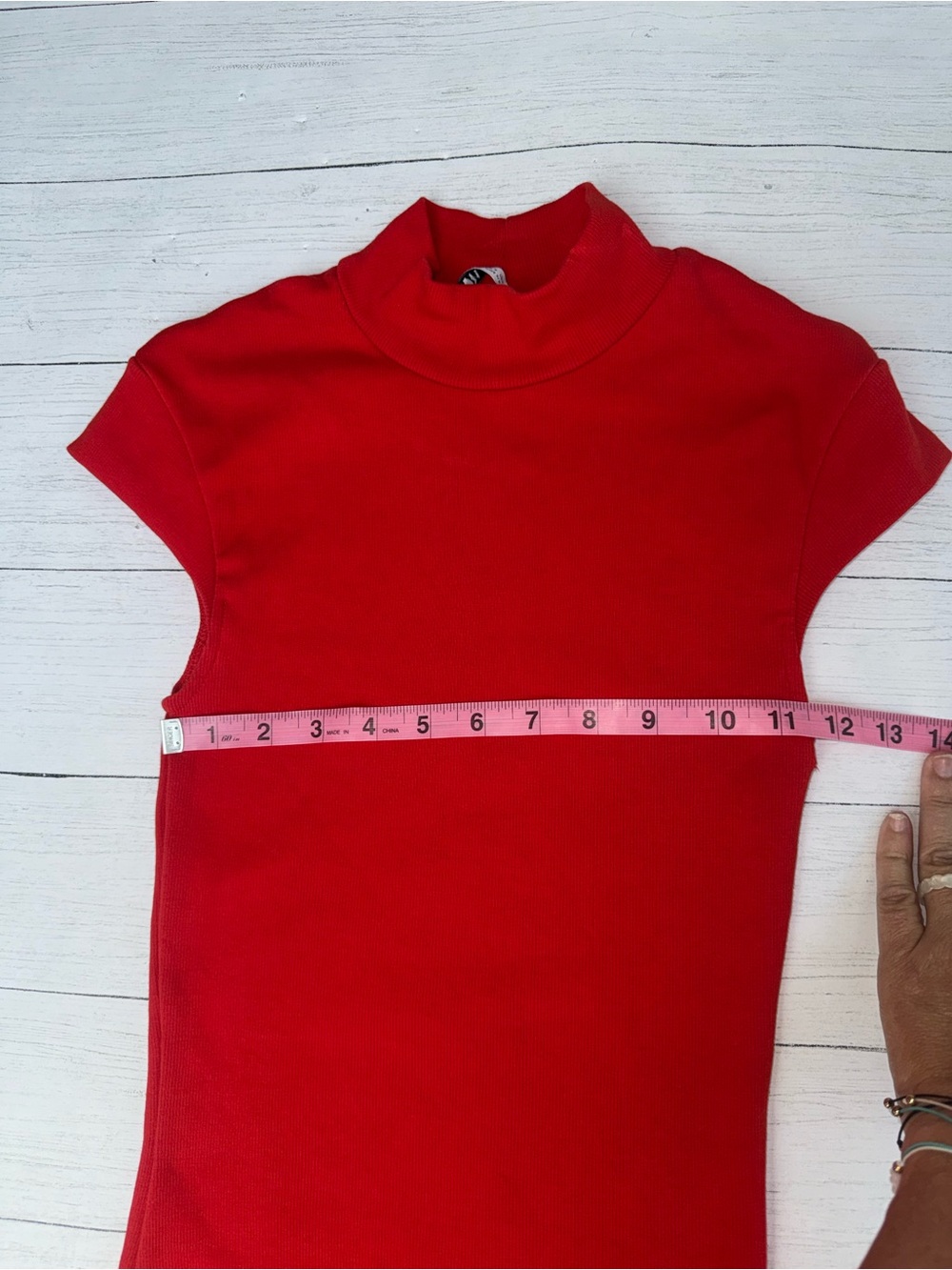 Zara Red/Orange Ribbed Stretch Mock Neck Cap Sleeve Maxi Dress S Bodycon Date - Picture 6 of 8